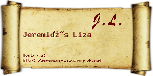 Jeremiás Liza névjegykártya